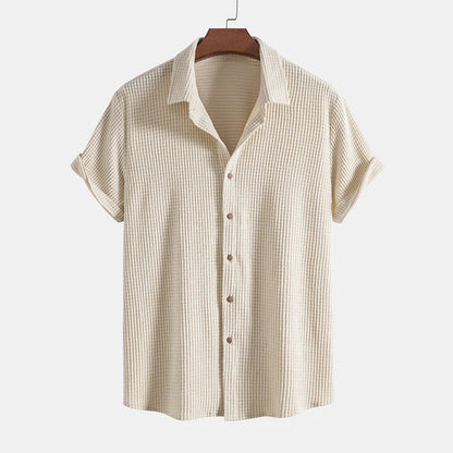 Hommes Ensemble Chemise Manches Courtes et Short Texture Gaufrée 4