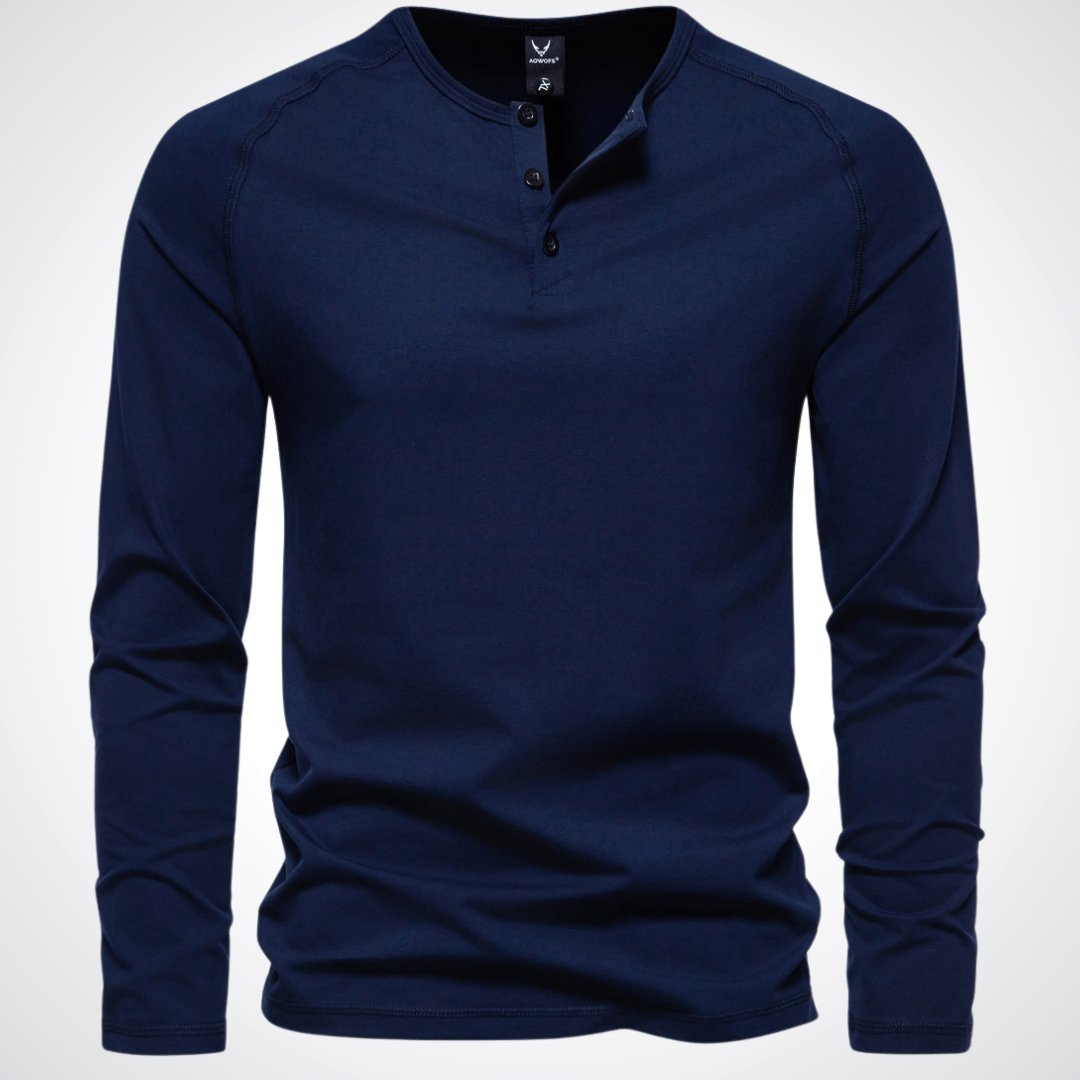 Hommes Henley à manches longues avec boutons 2