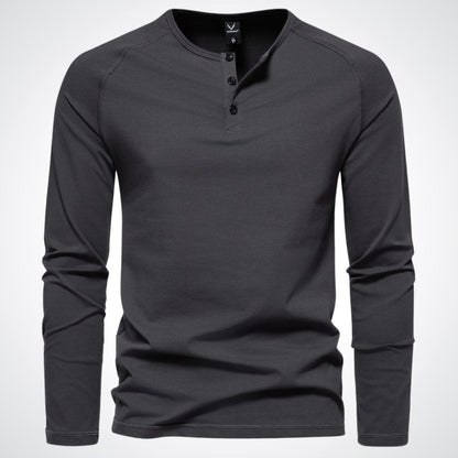 Hommes Henley à manches longues avec boutons 3