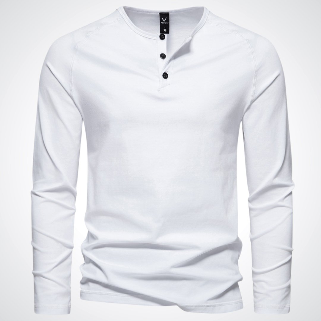 Hommes Henley à manches longues avec boutons 4