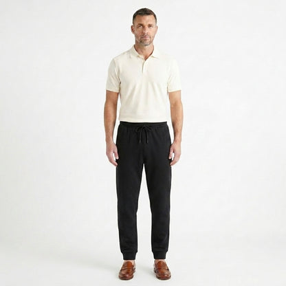 Hommes Pantalon de jogging avec cordon de serrage et chevilles élastiquées Noir