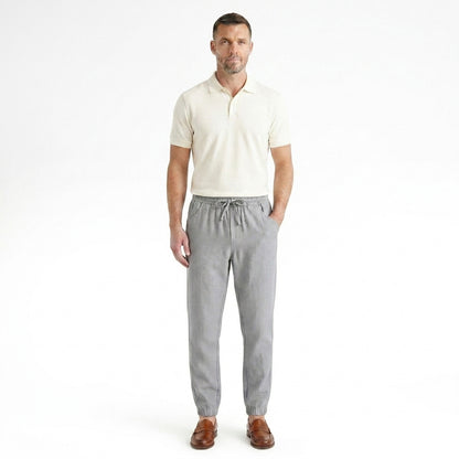 Hommes Pantalon de jogging avec cordon de serrage et chevilles élastiquées Gris