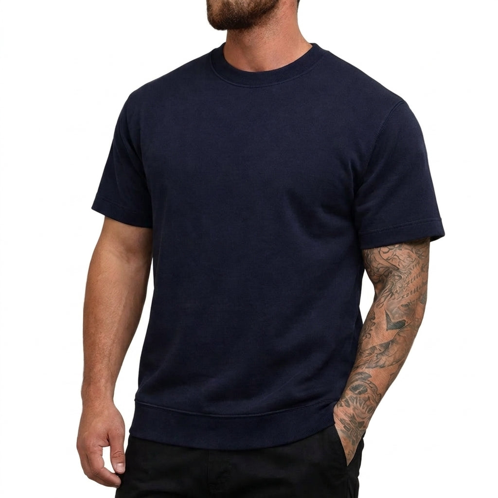 Hommes T-shirt à col rond et manches courtes Marine