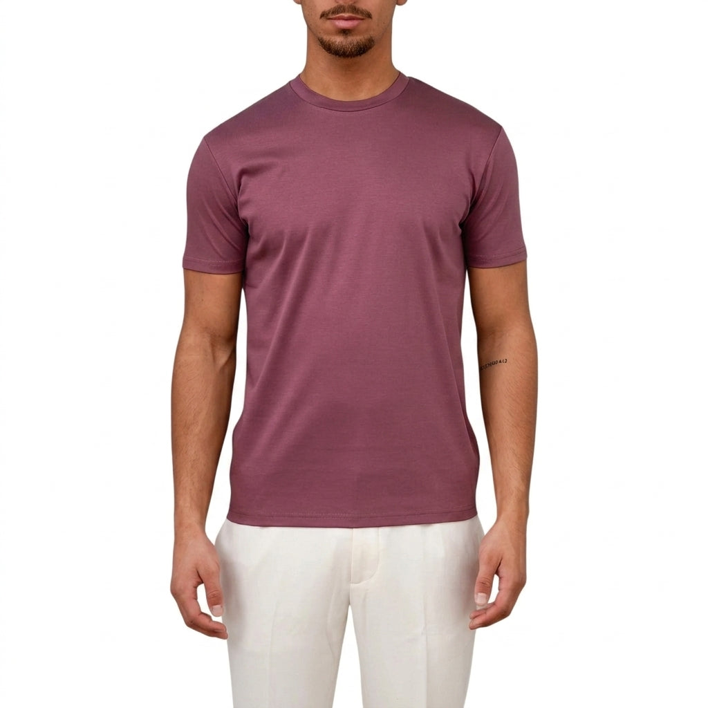 Hommes T-shirt à col rond et manches courtes Rouge