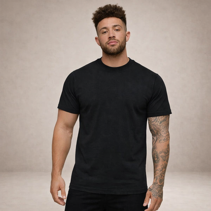 Hommes T-shirt à col rond et manches courtes 1