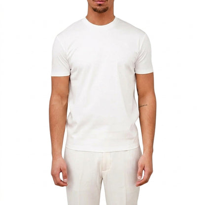 Hommes T-shirt à col rond et manches courtes Blanc