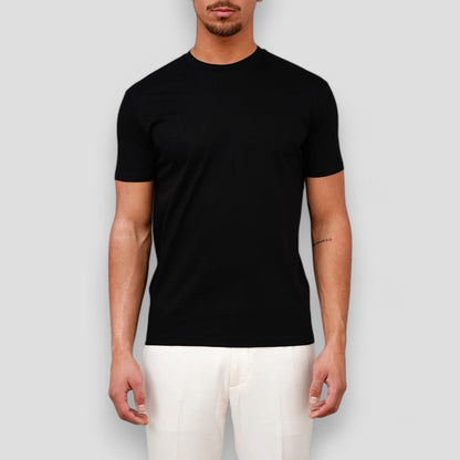 Hommes T-shirt à col rond et manches courtes Noir