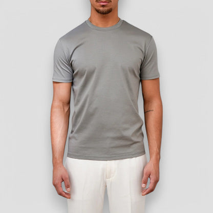 Hommes T-shirt à col rond et manches courtes Gris