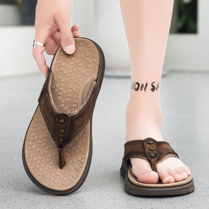 Hommes Tongs à Bride à Entre-doigt avec Rivets et Semelle à Motif Hexagonal 2
