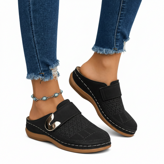 Mocassins Sans Lacets pour Femmes avec Bride à Boucle et Tige Perforée