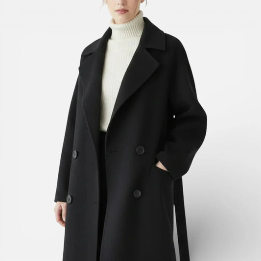 Manteau Femme Long Col À Revers