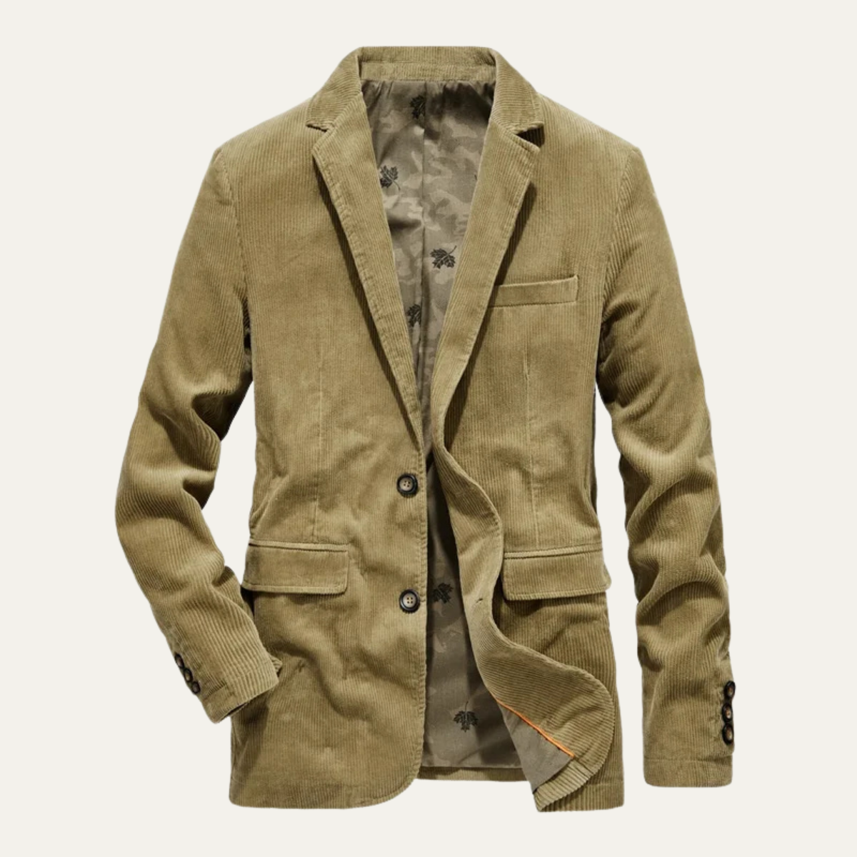 Jacket Homme en Velours Côtelé avec Revers et Fermeture Boutonnée-Mens Jacket-Gigié