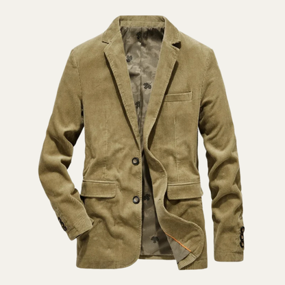 Jacket Homme en Velours Côtelé avec Revers et Fermeture Boutonnée-Mens Jacket-Gigié