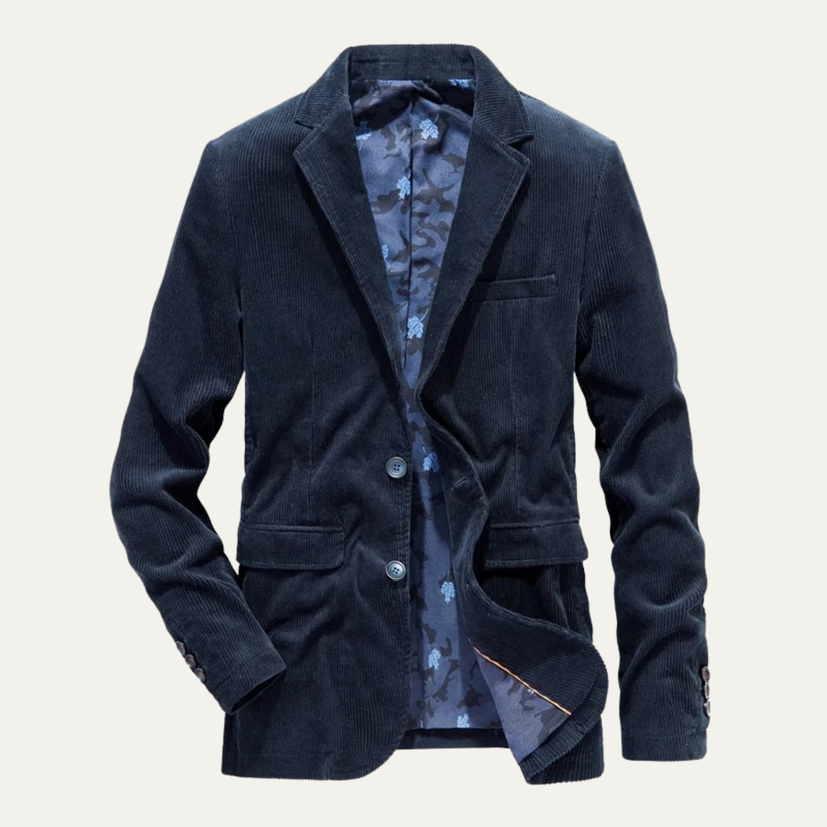Jacket Homme en Velours Côtelé avec Revers et Fermeture Boutonnée-Mens Jacket-Gigié
