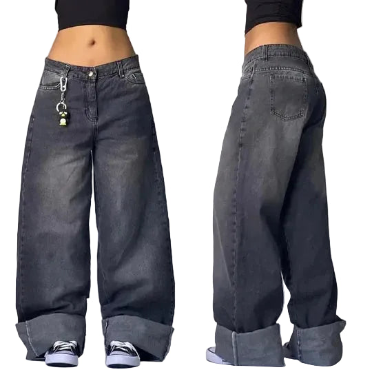 Jean Cargo Femme Jambe Large-Gigié