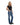 Jean droit taille mi-haute effet vieilli pour femme 1