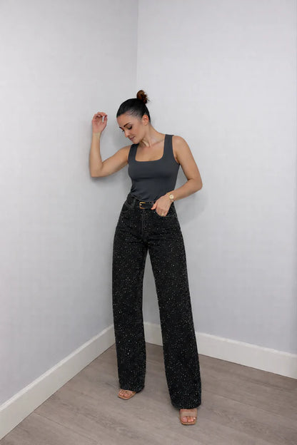 Jean Femme Droit Taille Haute-Gigié