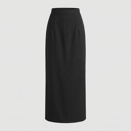 Jupe longue femme avec taille haute et silhouette droite-Female Skirts-Gigié