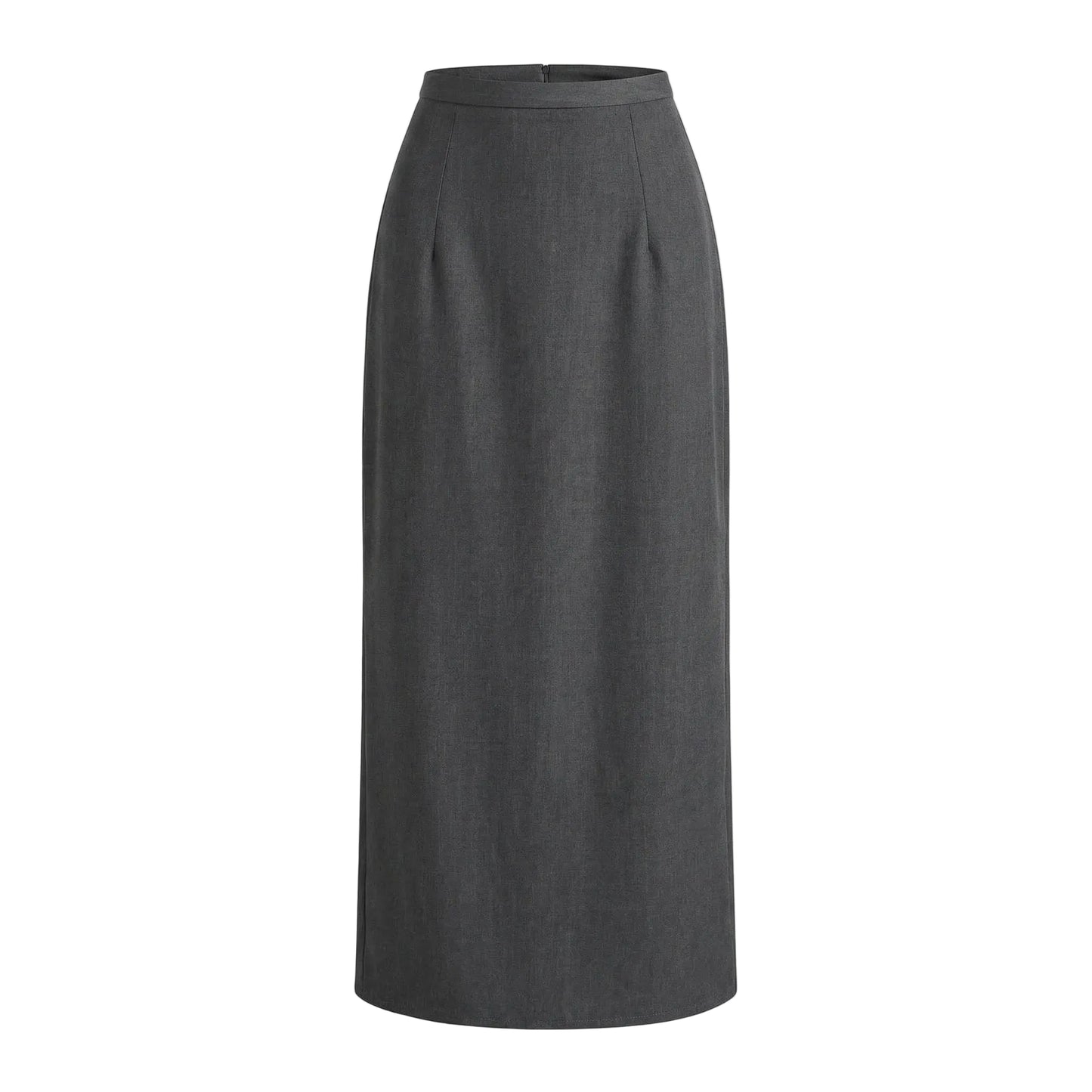 Jupe longue femme avec taille haute et silhouette droite-Female Skirts-Gigié