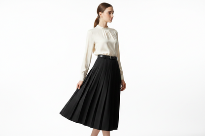 Jupe midi plissée pour femme-Female Skirts-Gigié