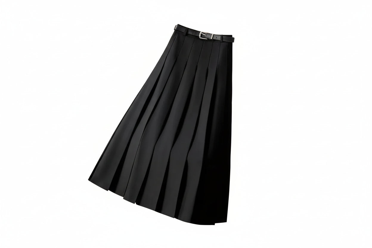 Jupe midi plissée pour femme-Female Skirts-Gigié
