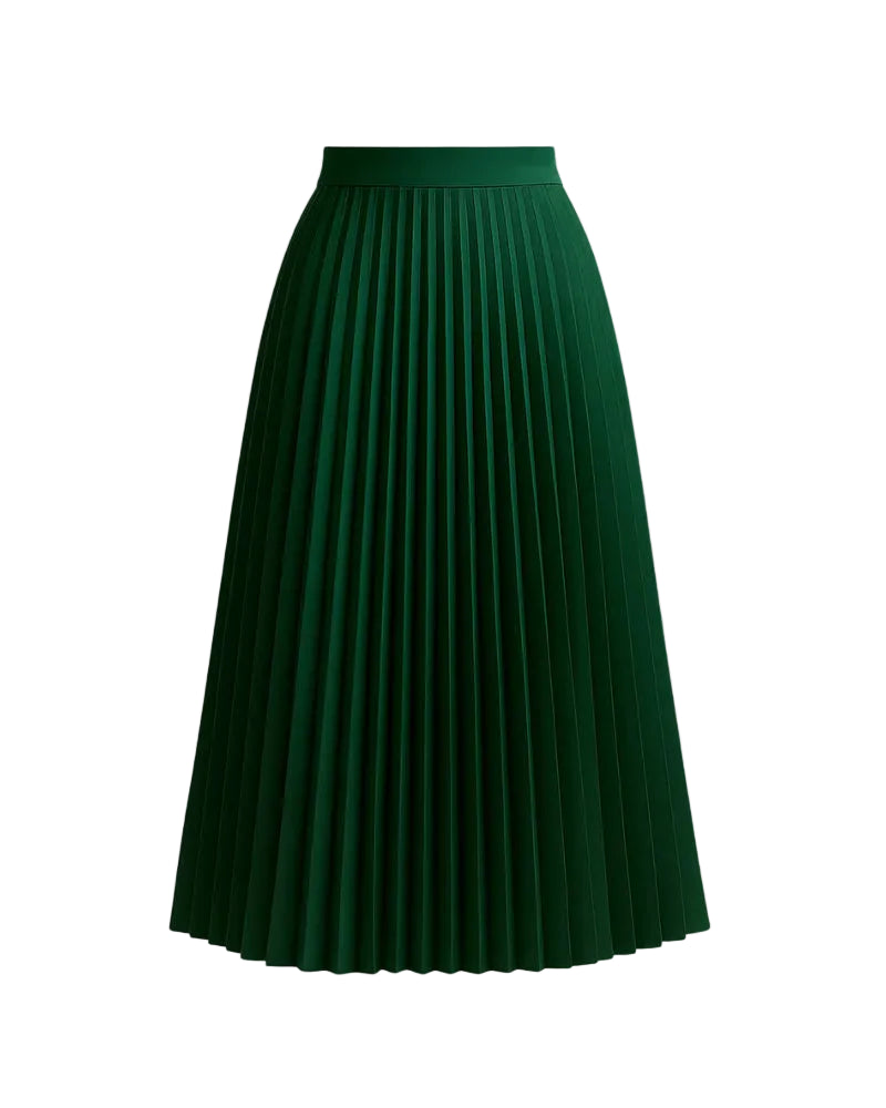 Jupe midi plissée structurée pour femme-Female Skirts-Gigié
