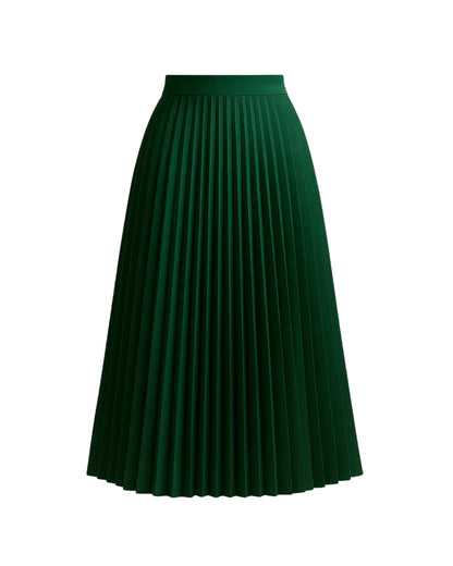 Jupe midi plissée structurée pour femme-Female Skirts-Gigié