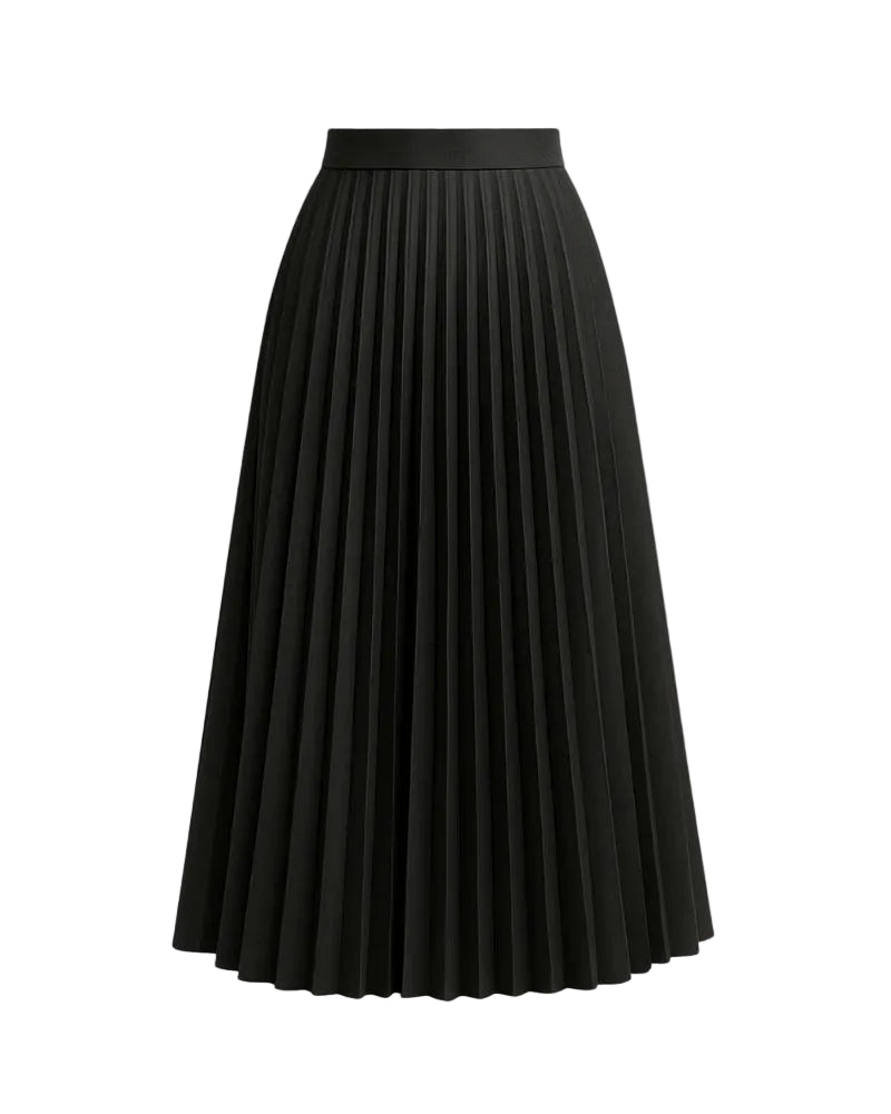 Jupe midi plissée structurée pour femme-Female Skirts-Gigié