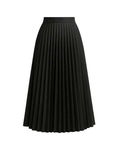 Jupe midi plissée structurée pour femme-Female Skirts-Gigié