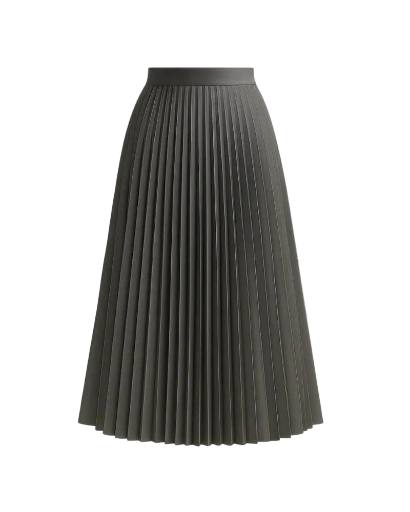 Jupe midi plissée structurée pour femme-Female Skirts-Gigié