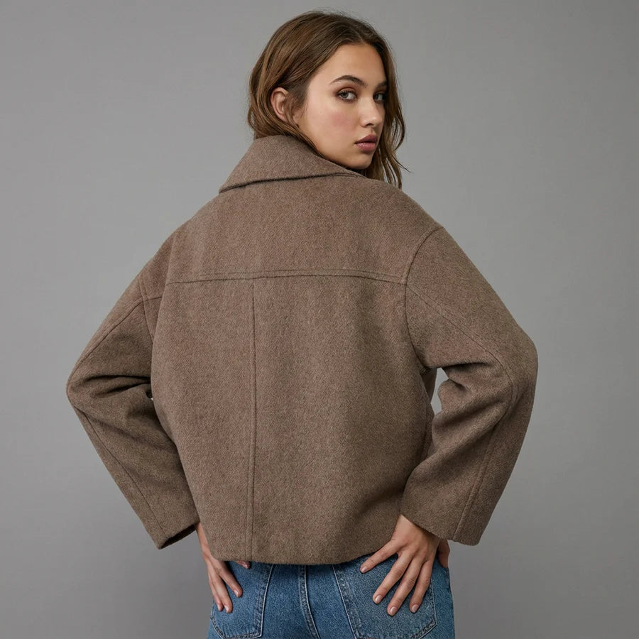 Manteau Court Femme Double Boutonnage-Gigié