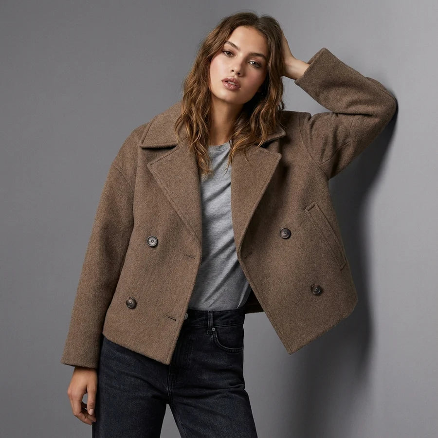 Manteau Court Femme Double Boutonnage-Gigié