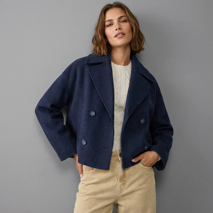 Manteau Court Femme Double Boutonnage-Gigié