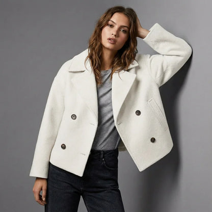 Manteau Court Femme Double Boutonnage-Gigié