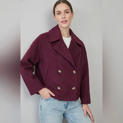 Manteau Court Femme Double Boutonnage-Gigié