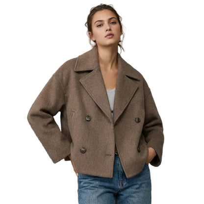 Manteau Court Femme Double Boutonnage-Gigié