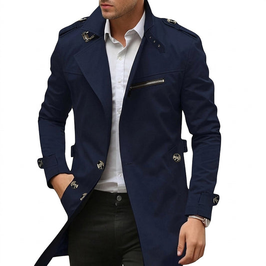Manteau de mi-saison pour homme avec col montant et poche zippée 1