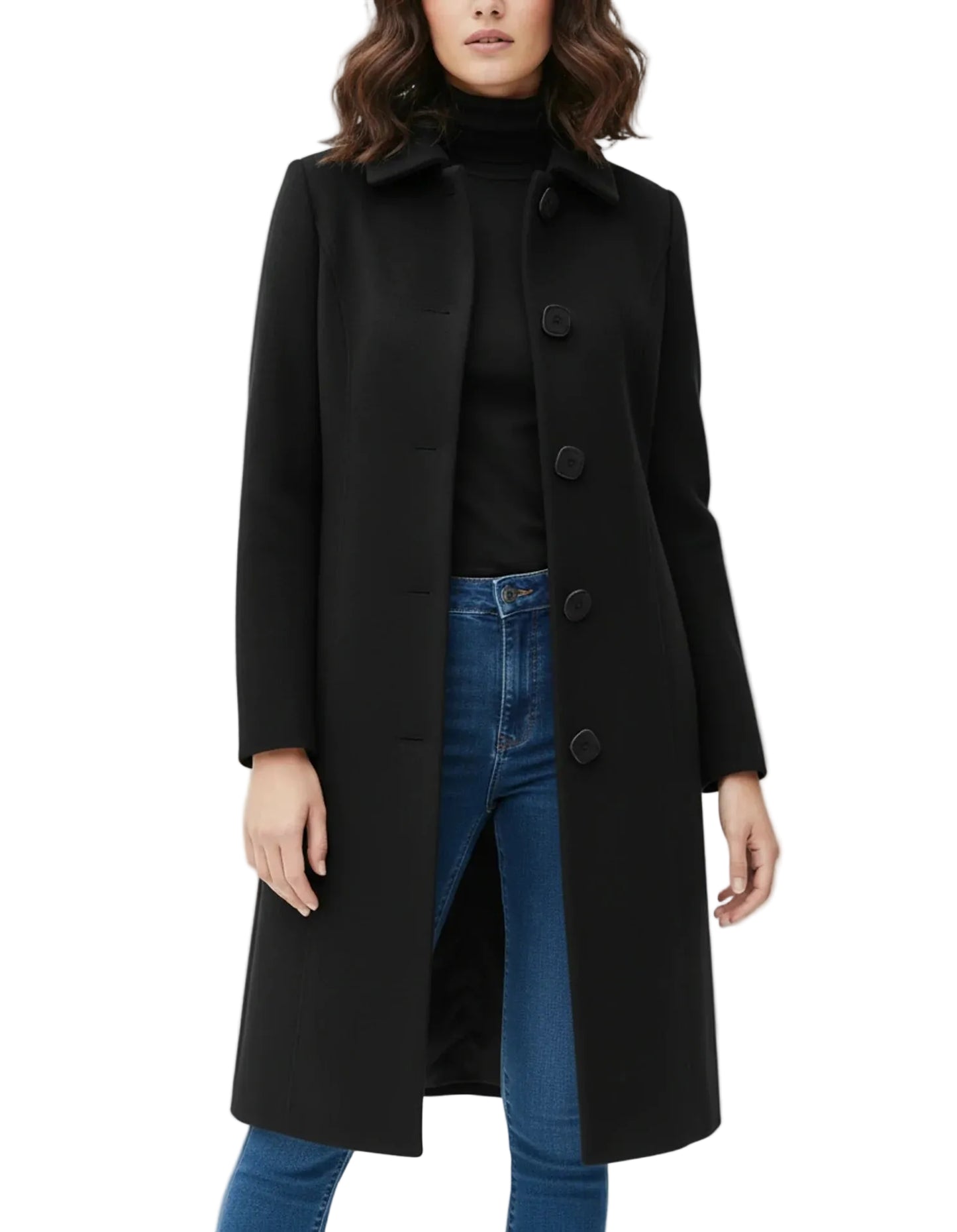 Manteau d’hiver long pour femme à boutons – coupe élégante et structurée-Gigié
