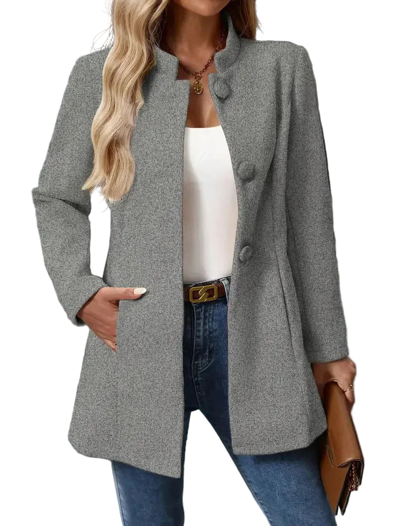 Manteau d’hiver pour femme avec boutons – élégance classique et chaleur hivernale-Gigié