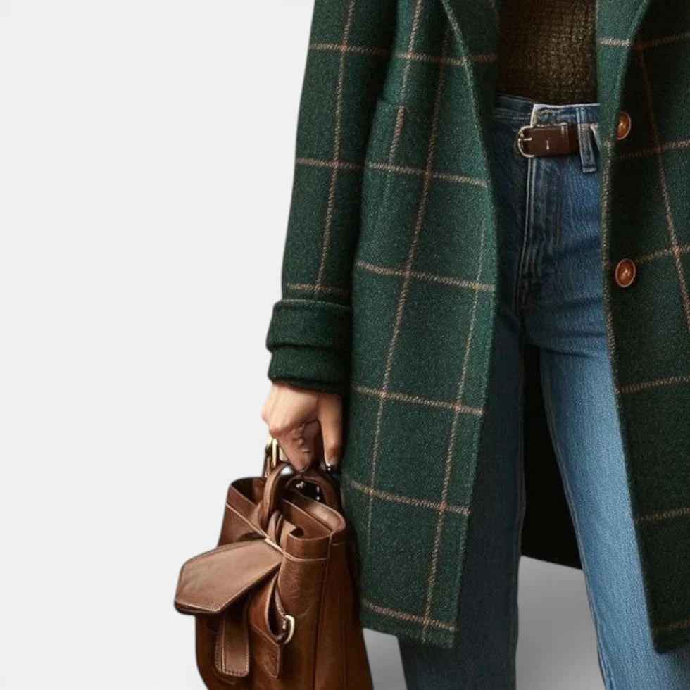 Manteau Femme Hiver À Carreaux-Gigié