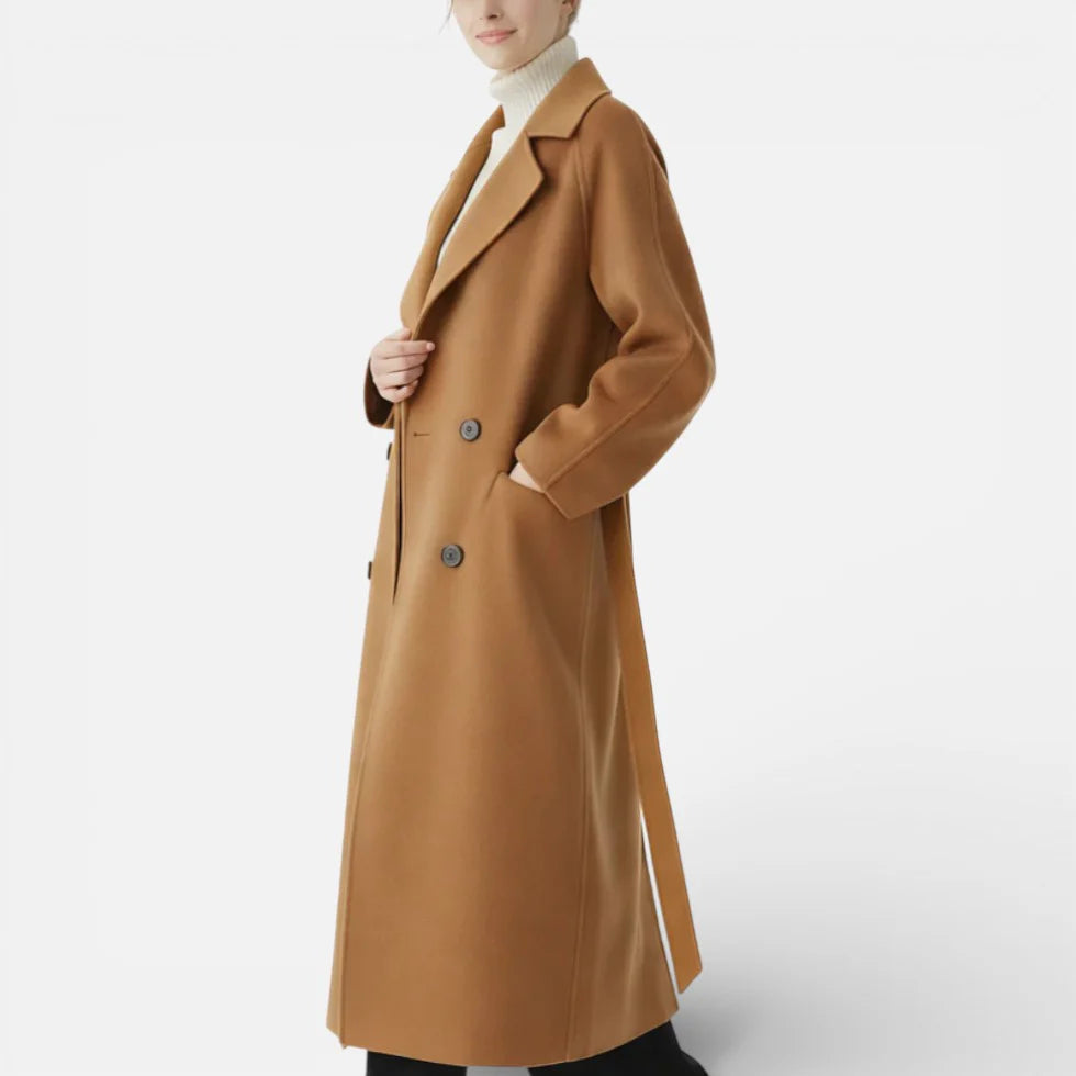 Manteau Femme Long Col À Revers-Gigié