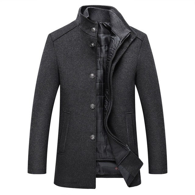 Manteau Hiver Homme Laine Mélangée & Doublure Matelassée-Gigié