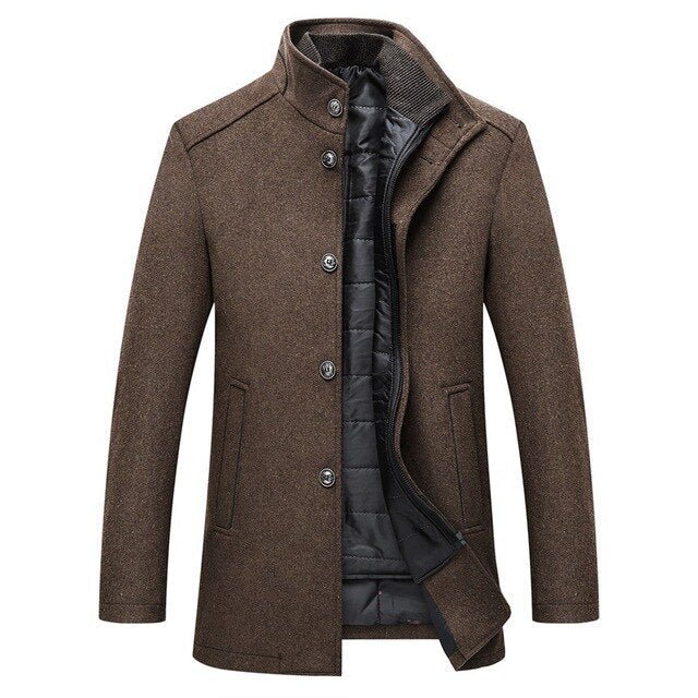 Manteau Hiver Homme Laine Mélangée & Doublure Matelassée-Gigié