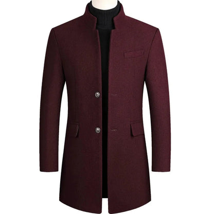 Manteau Homme Coupe Ajustée à Col Montant 1