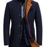 Manteau homme en mélange de laine avec doublure matelassée et col montant 1