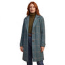 Manteau long à carreaux pour femme avec col à revers 1