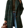 Manteau long à motif à carreaux pour femme 1