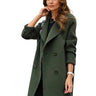 Manteau long croisé pour femme avec revers crantés 1