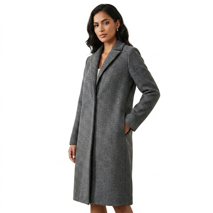 Manteau long en mélange de laine pour femme 1