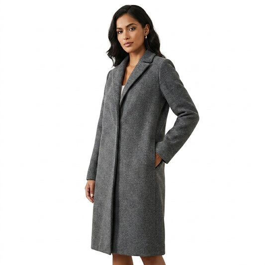 Manteau long en mélange de laine pour femme 1